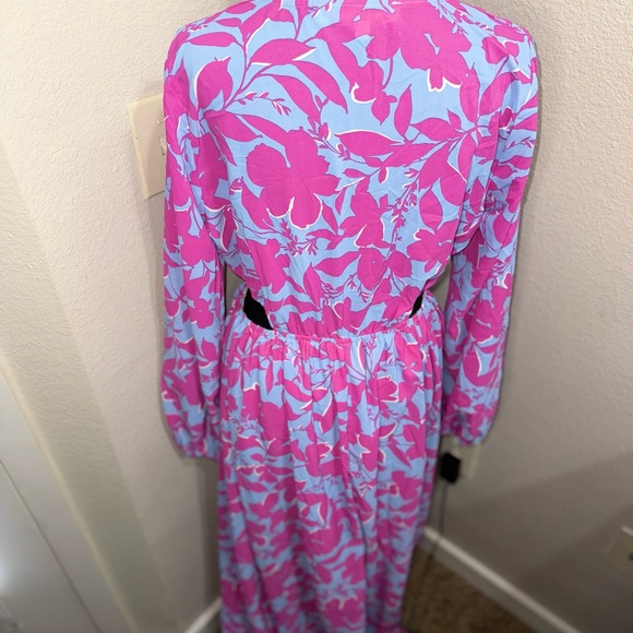 Meet Me In Santorini Floral Long Sleeve Dress- Size Large - Picture 7 of 9